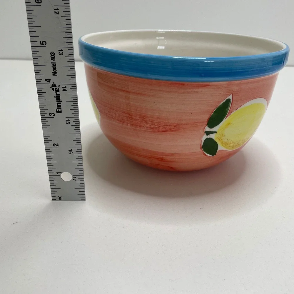 Vtg Lillian Vernon Hand Painted Lemon Ceramic Serving Mixing Bowl Replacement
